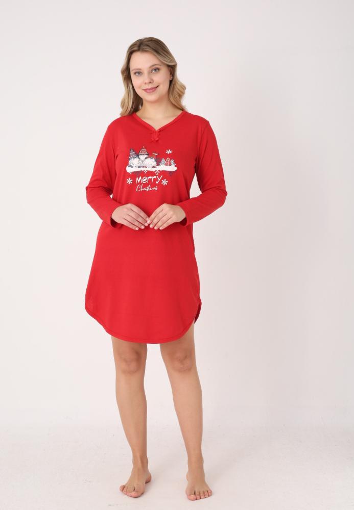 Camasa de noapte Craciun,Imprimeu Merry Christmas,En-gros